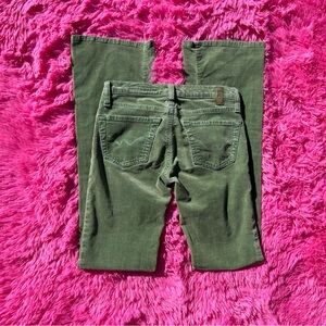 green corduroy flare pants